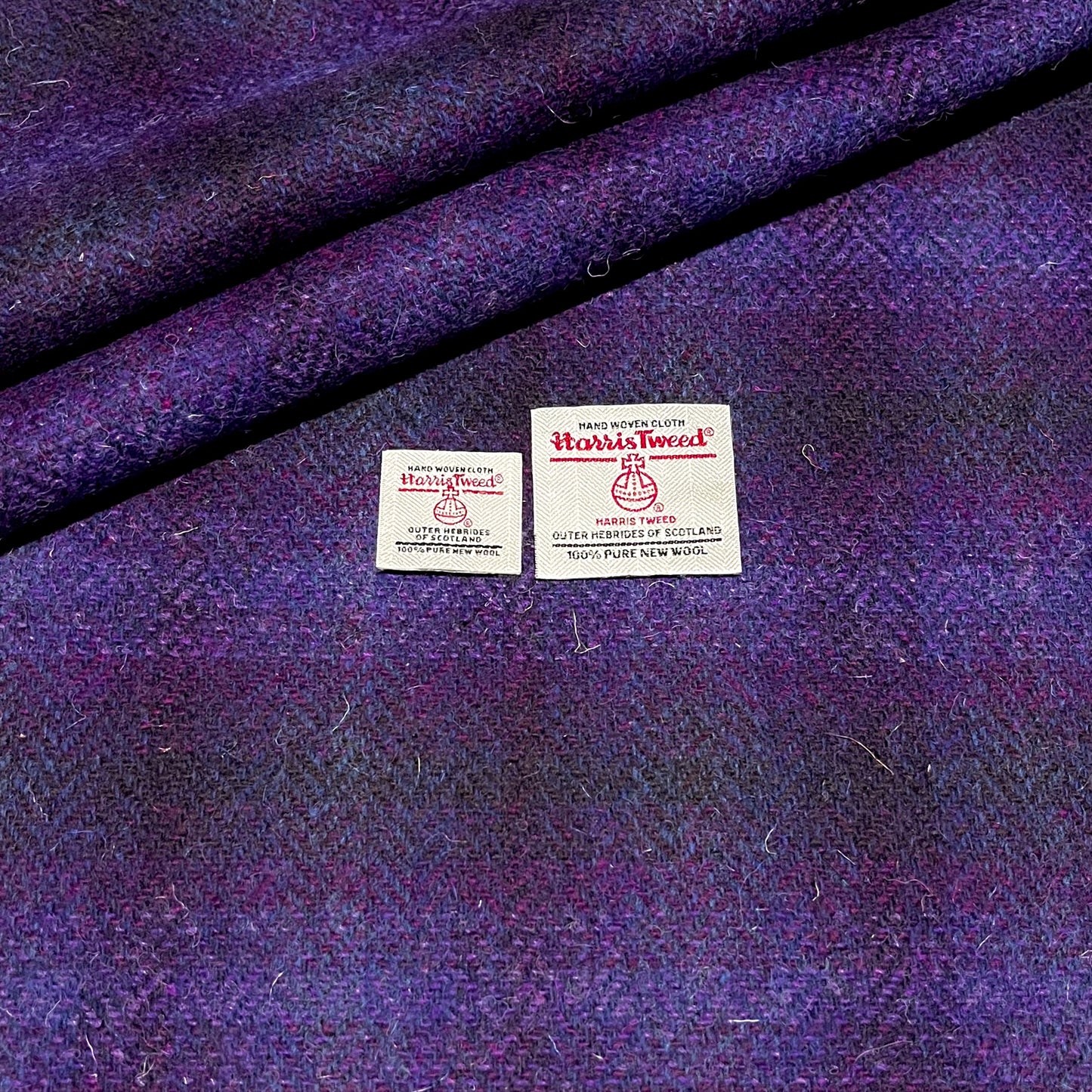 Purple Herringbone Ombre Check Harris Tweed