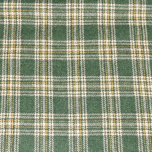 Lawn Green, Oatmeal, & Yellow Tartan Check Harris Tweed