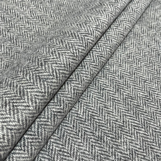 Grey & White Herringbone Harris Tweed