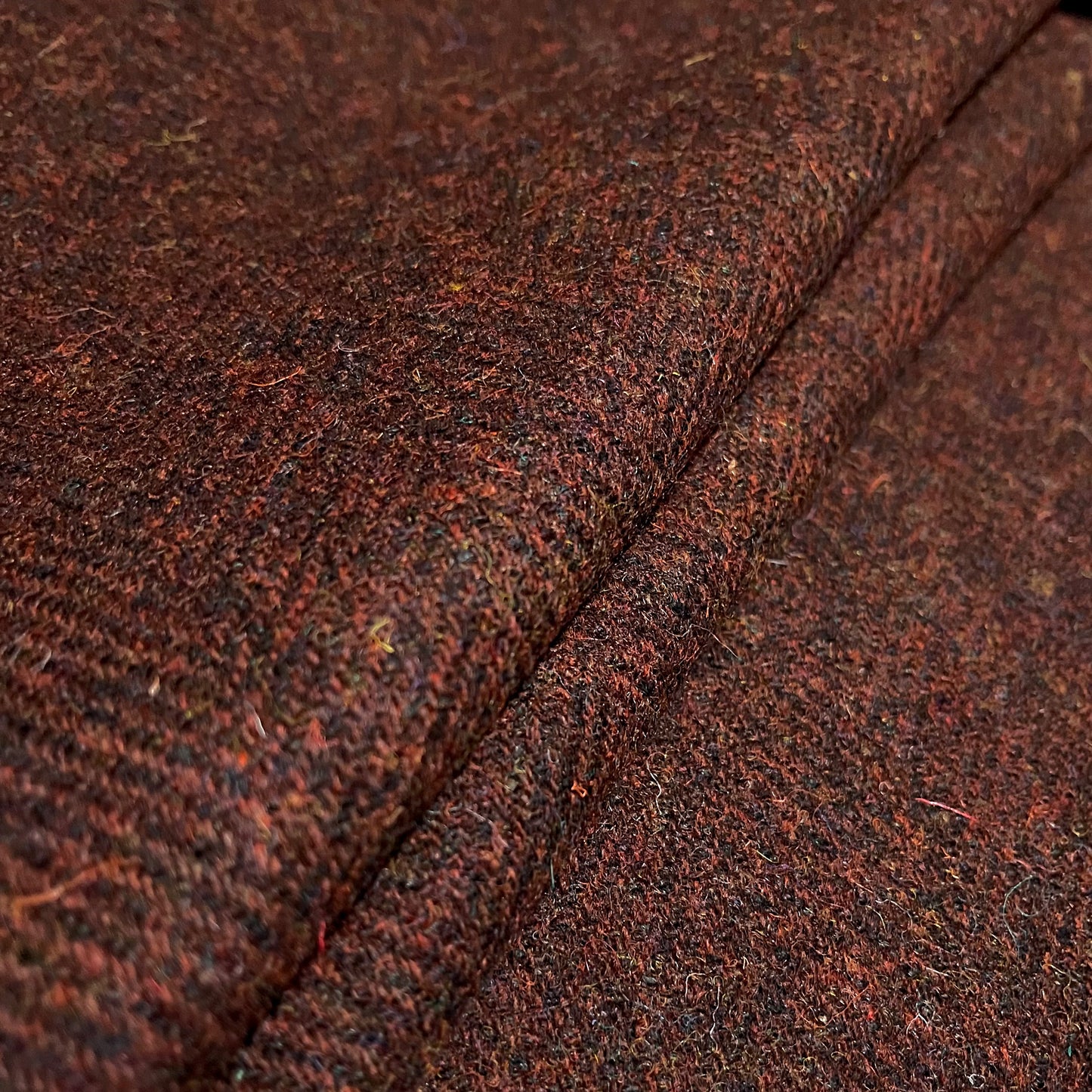 Dark Chestnut Wide Herringbone Harris Tweed