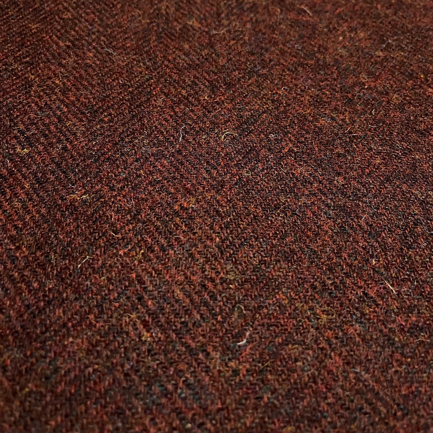 Dark Chestnut Wide Herringbone Harris Tweed