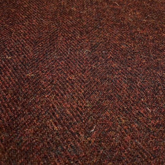 Dark Chestnut Wide Herringbone Harris Tweed