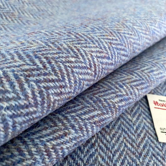 Ocean Blue Herringbone Harris Tweed - BY THE METRE / HALF / QUARTER