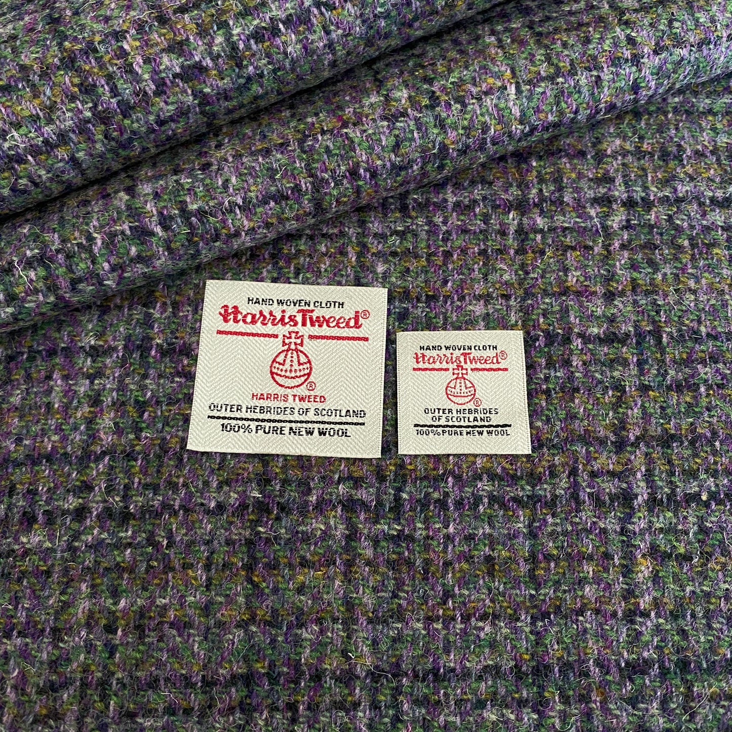 Green & Purple Basket Weave Harris Tweed