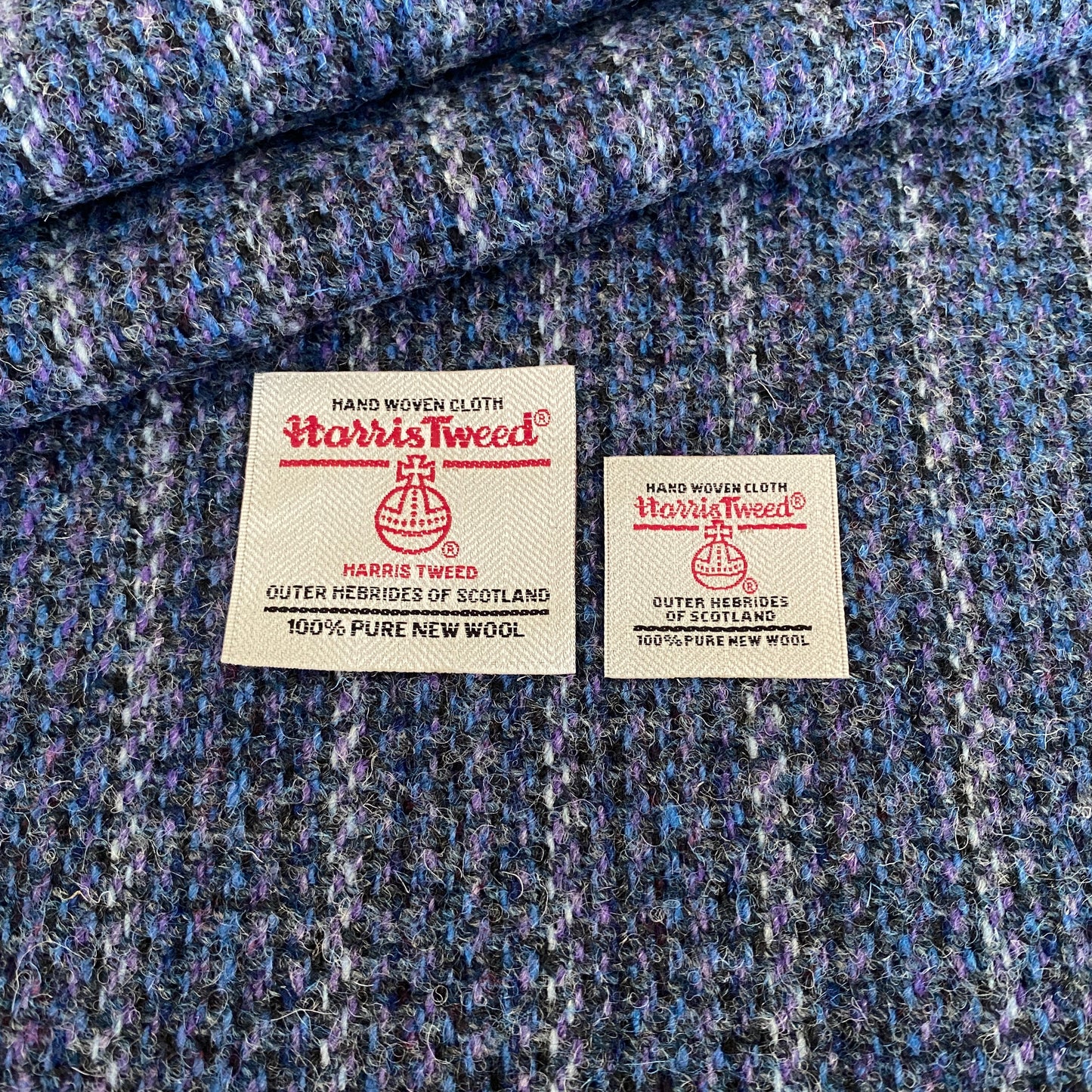 Blue & Lilac With White Pinstripes Harris Tweed