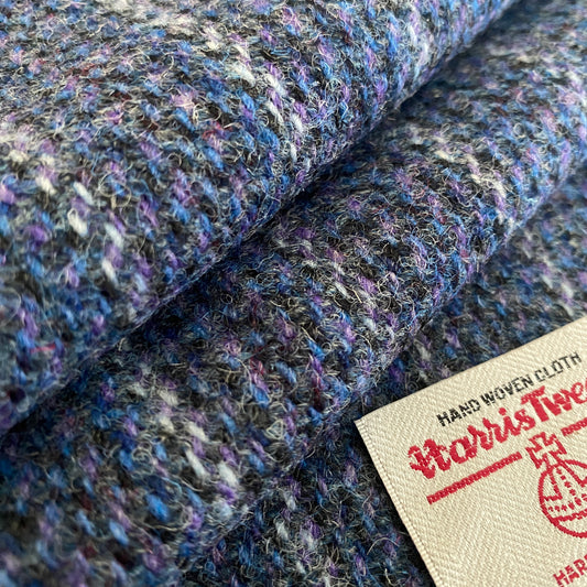 Blue & Lilac With White Pinstripes Harris Tweed