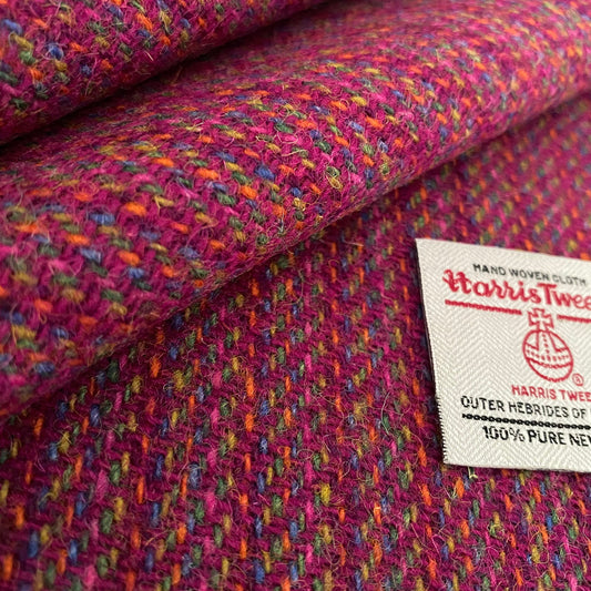 Pink Multi Stripe Harris Tweed - BY THE METRE / HALF / QUARTER