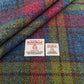 Raspberry, Blue & Green Tartan Check Harris Tweed - BY THE METRE / HALF / QUARTER