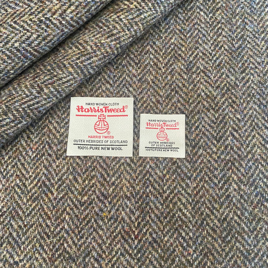 Brown & Blue Tones Herringbone Harris Tweed