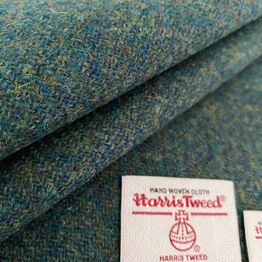 Teal Green Mix Harris Tweed - BY THE METRE / HALF / QUARTER