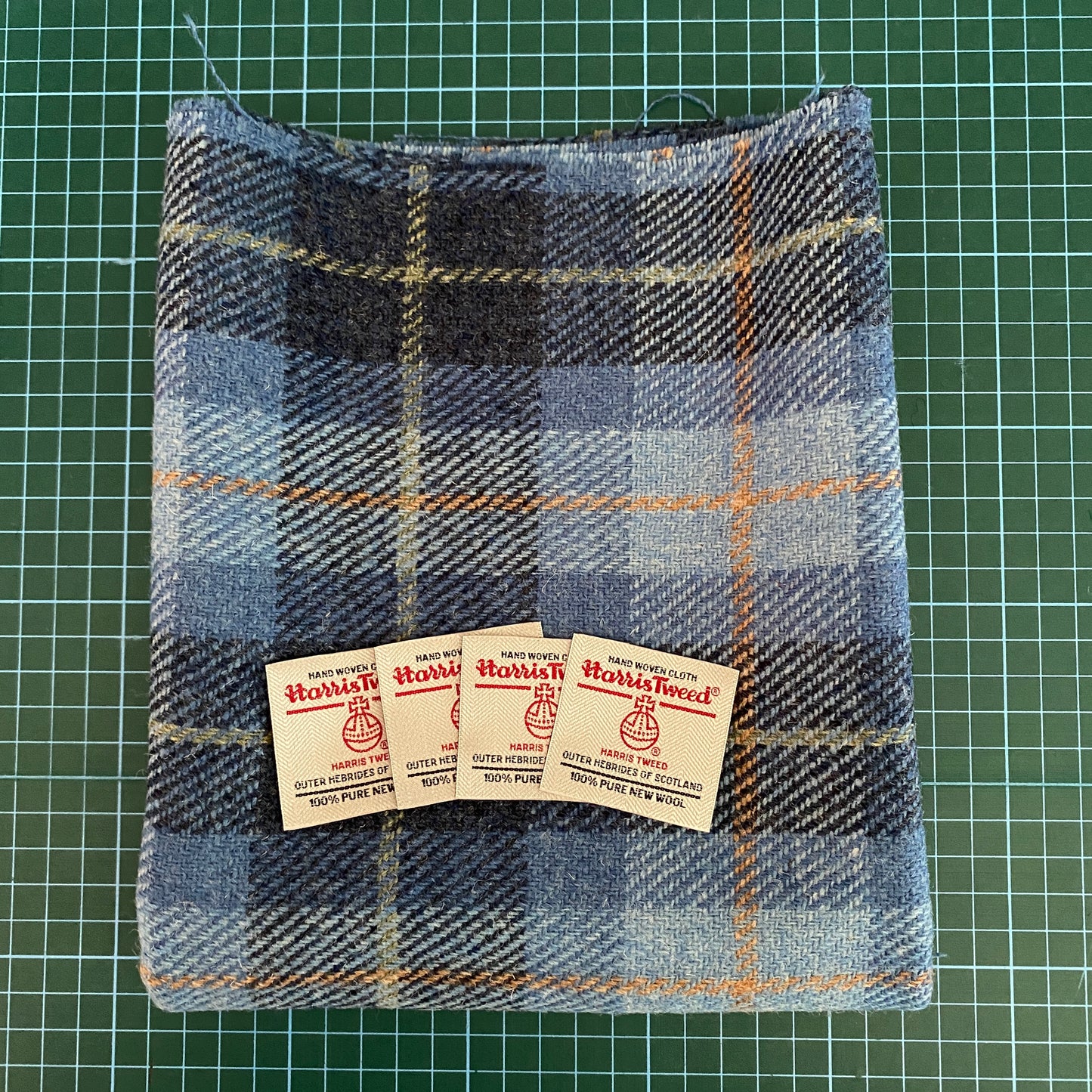 Blue Tartan Harris Tweed - Offcut 310 / 150x43cm