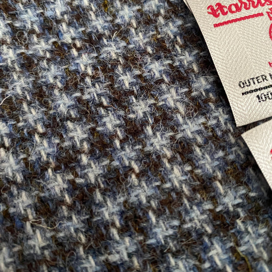Mixed Blue Tile Weave Harris Tweed - Offcut 317 / 75x67cm