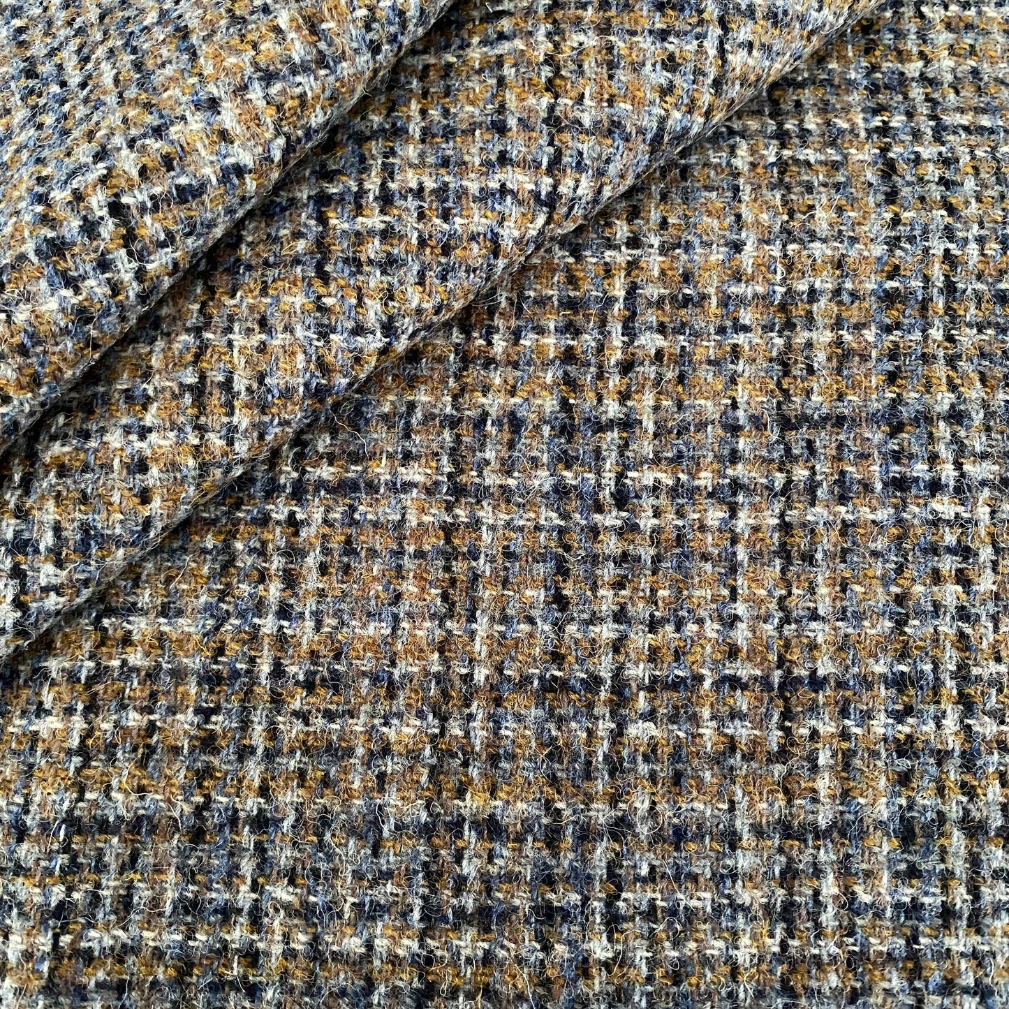 Brown, Blue & Grey Basket Weave Harris Tweed