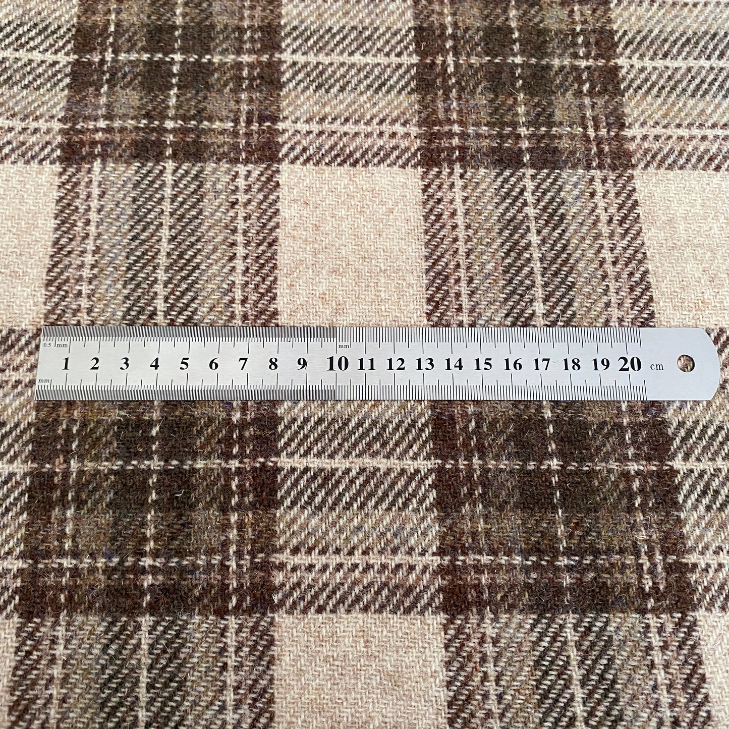 Brown & Oatmeal Tartan Check Harris Tweed