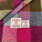 Blue, Pink & Green Herringbone Check Harris Tweed