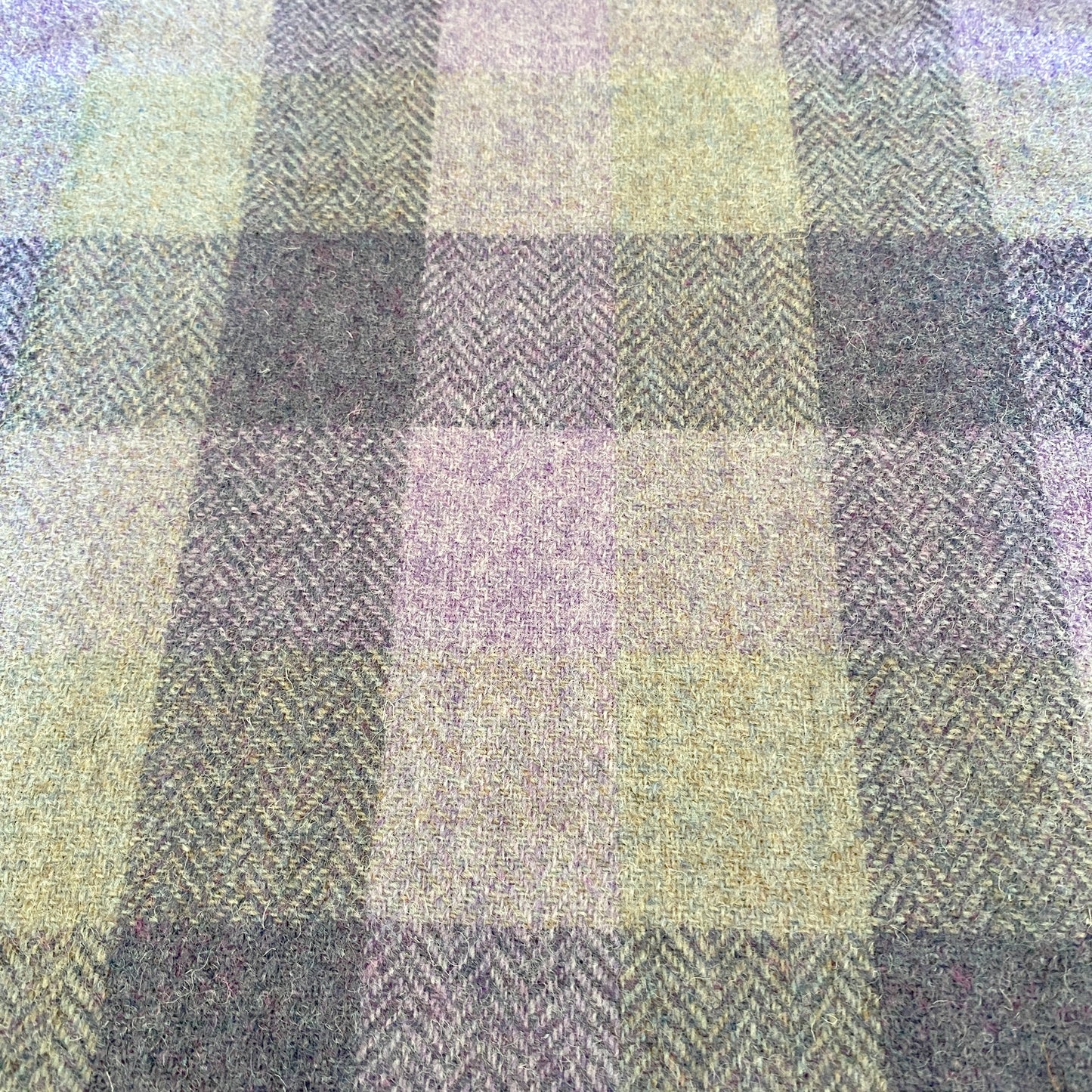 Purple & Lilac Tones Herringbone Check Harris Tweed