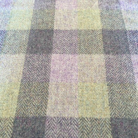Purple & Lilac Tones Herringbone Check Harris Tweed