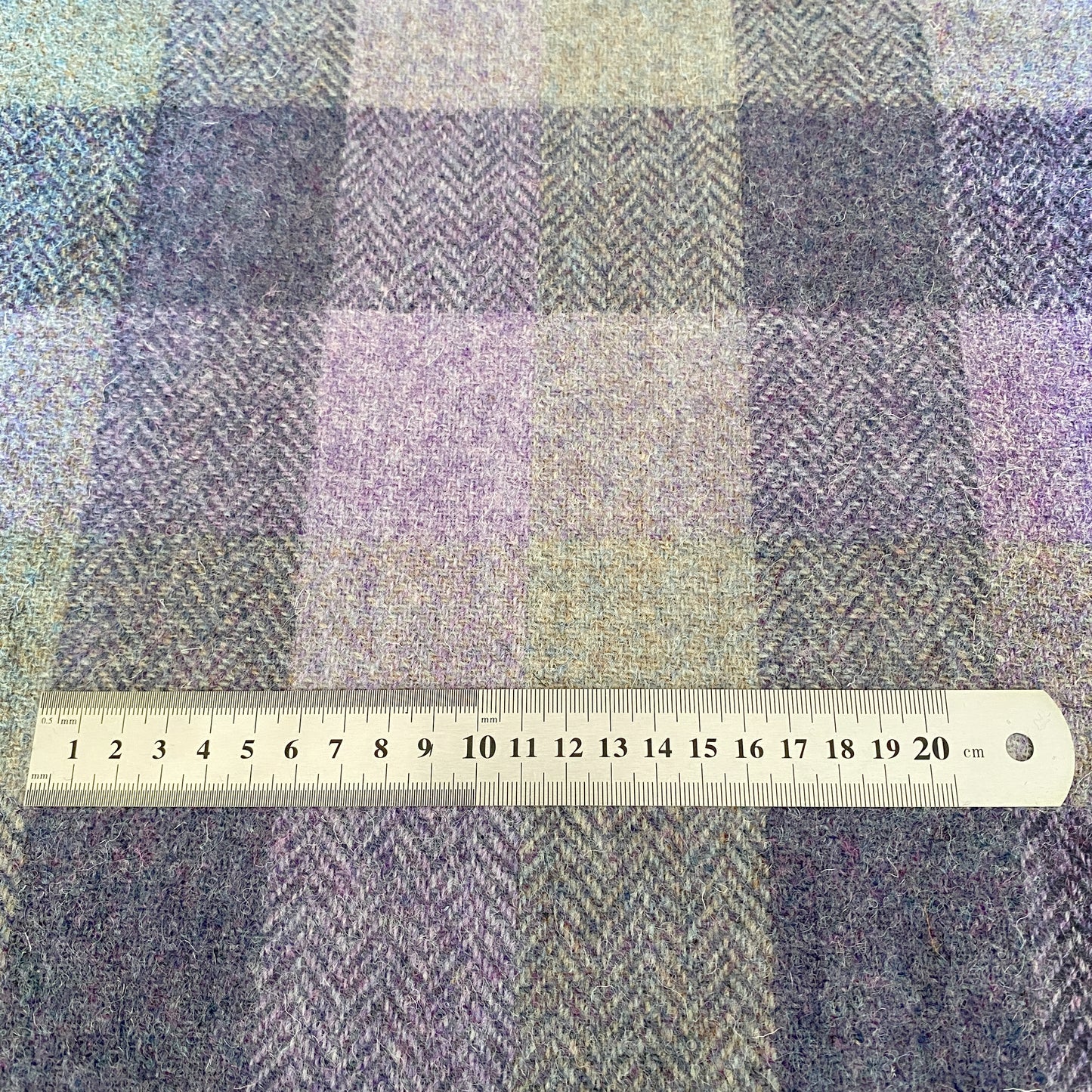 Purple & Lilac Tones Herringbone Check Harris Tweed