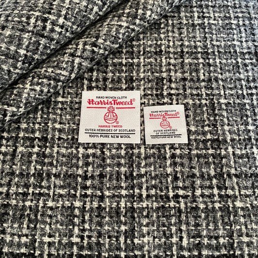 Black, Grey & White Basket Weave Harris Tweed
