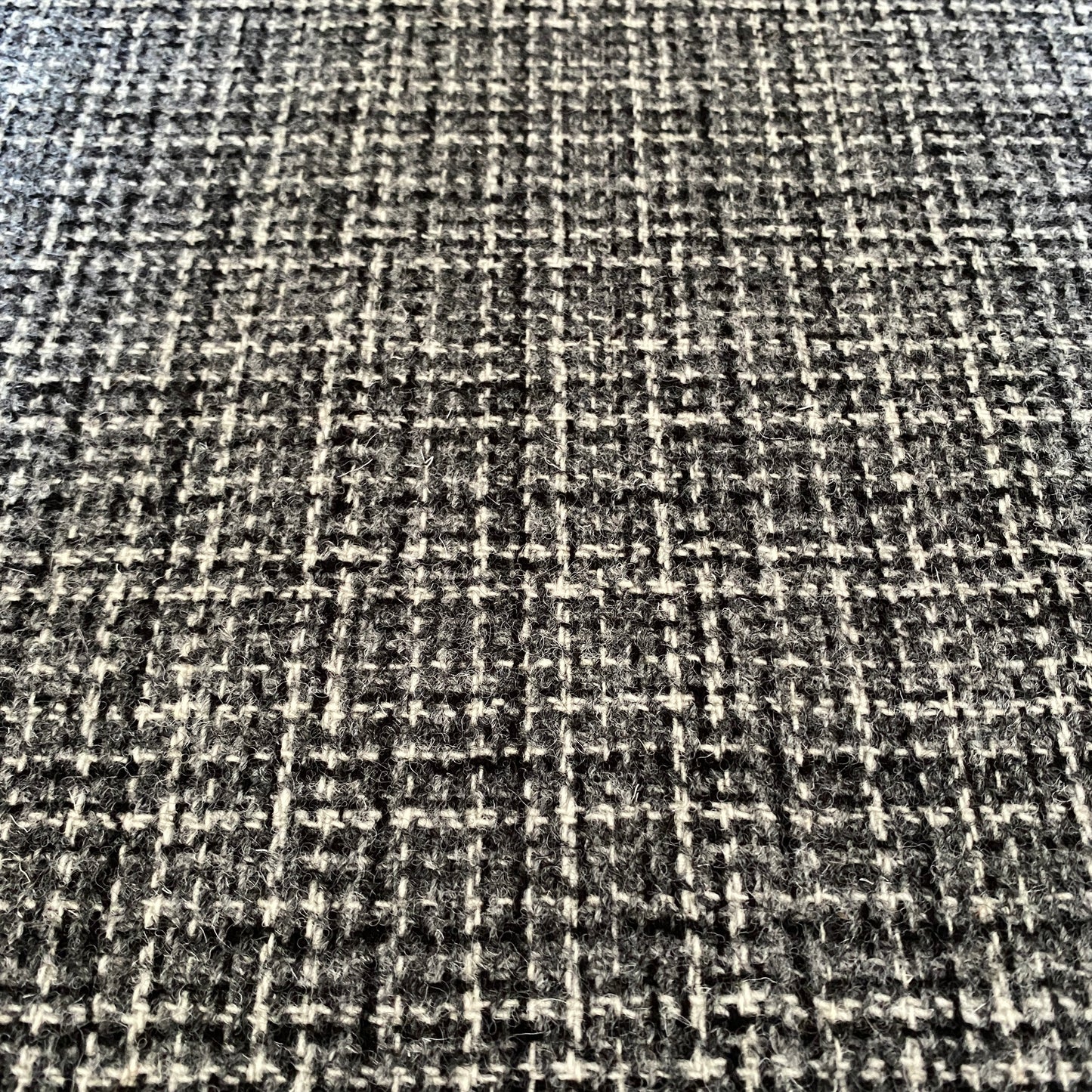 Black, Grey & White Basket Weave Harris Tweed