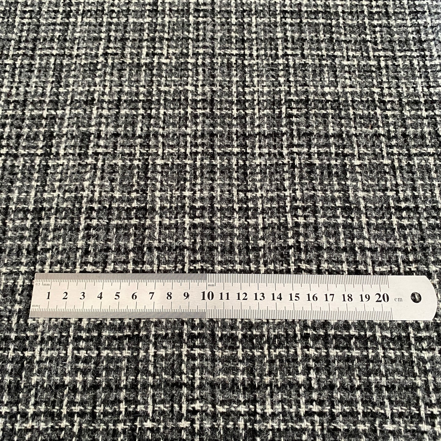 Black, Grey & White Basket Weave Harris Tweed