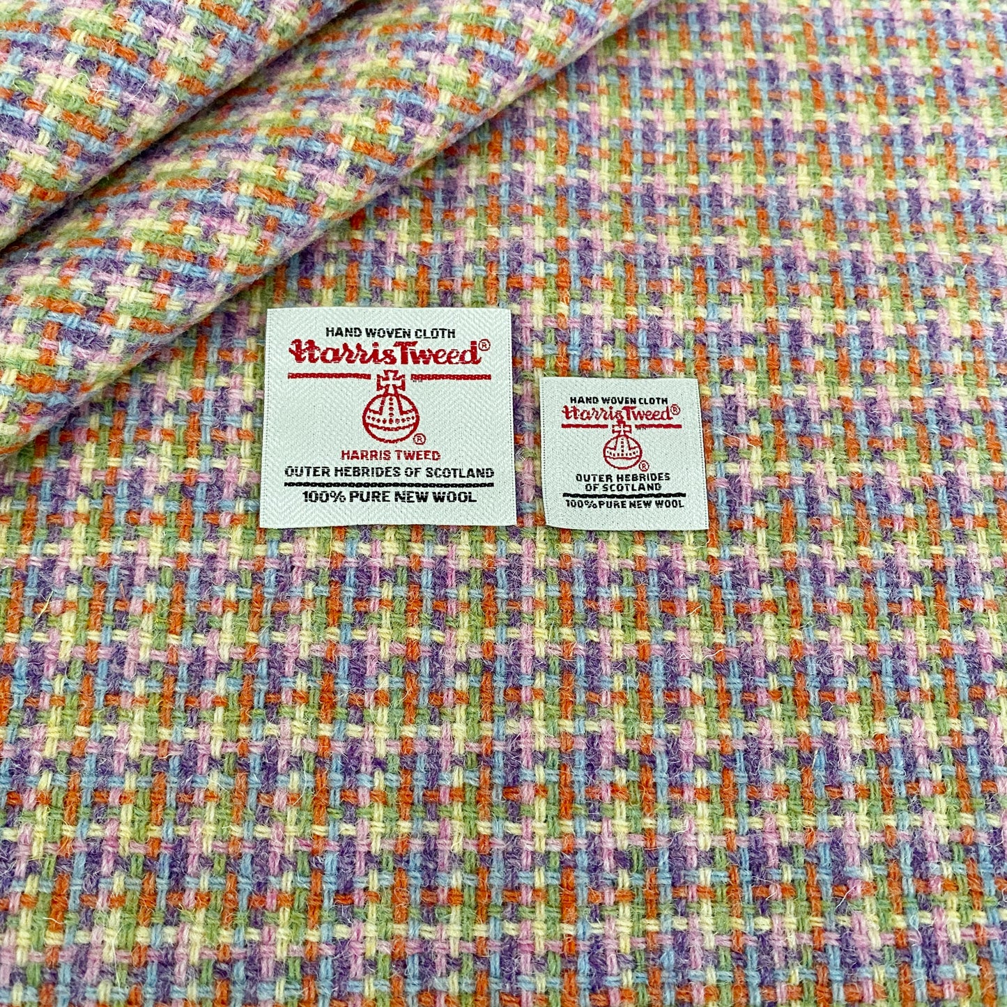 Pastel Multicoloured Tile Weave Harris Tweed