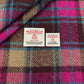 Bright Pink & Brown Tartan Harris Tweed