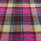 Bright Pink & Brown Tartan Harris Tweed