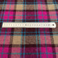 Bright Pink & Brown Tartan Harris Tweed