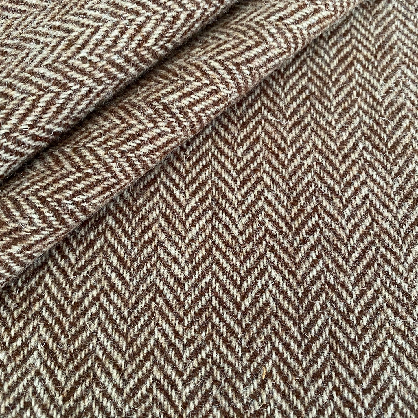 Pale Brown & Beige Herringbone Harris Tweed