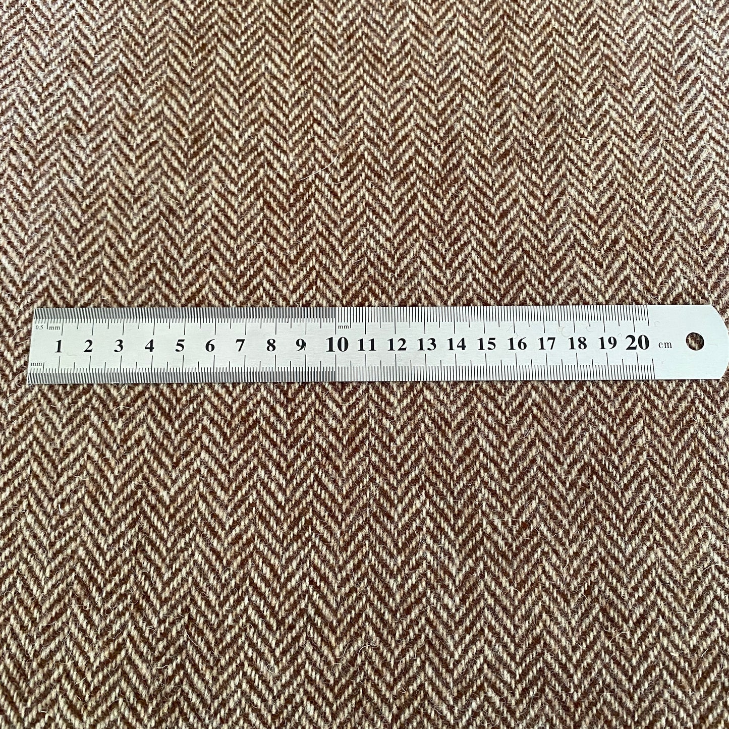 Pale Brown & Beige Herringbone Harris Tweed