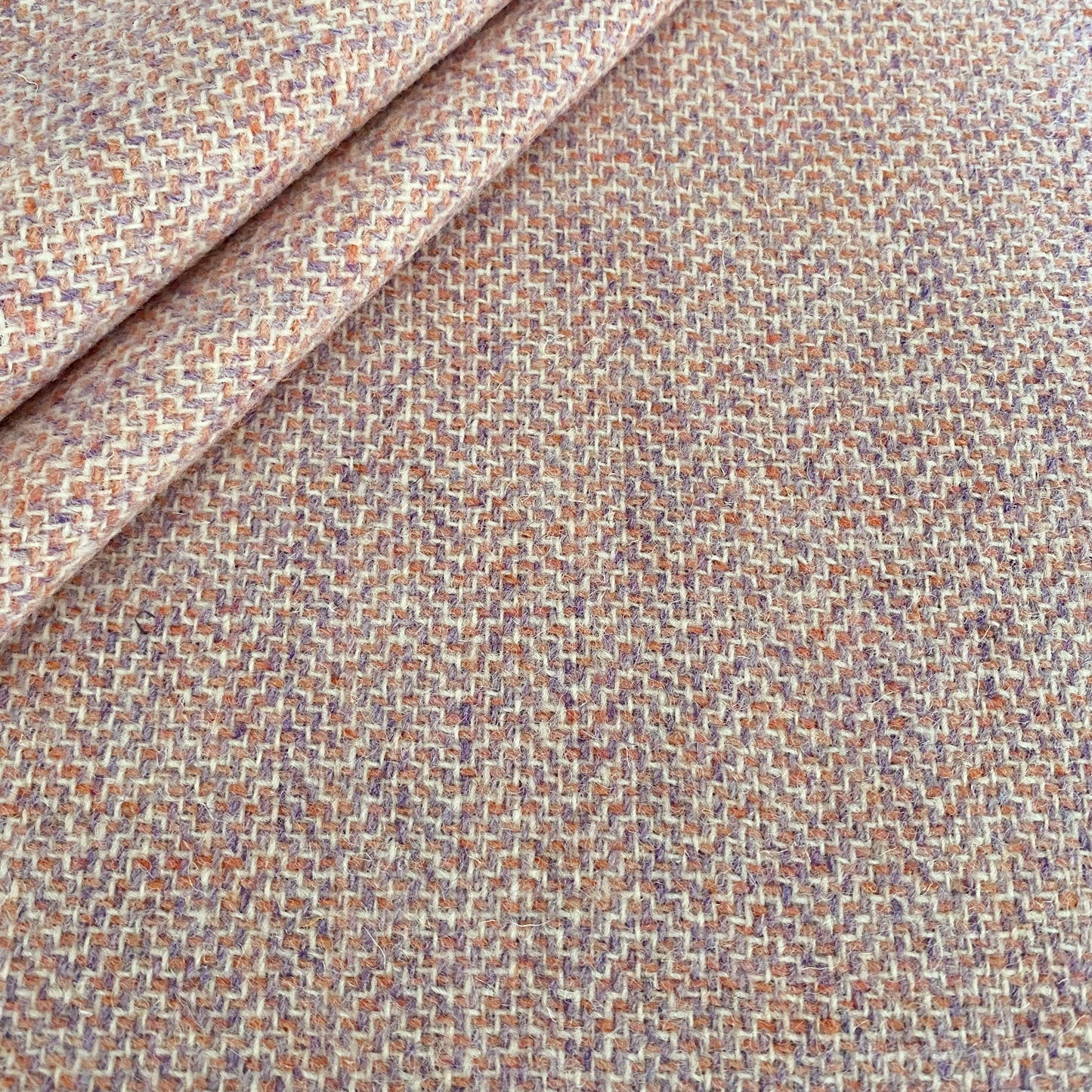 Peach & Lilac Herringbone Harris Tweed