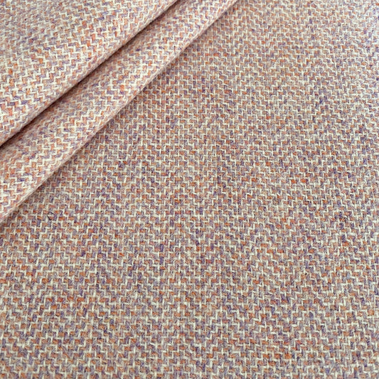 Peach & Lilac Herringbone Harris Tweed