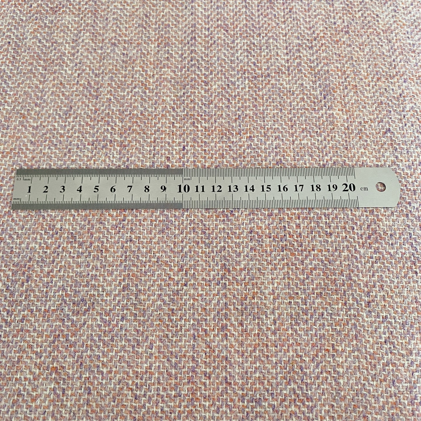 Peach & Lilac Herringbone Harris Tweed