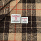 Camel Brown & Black Tartan with Orange Overcheck Harris Tweed