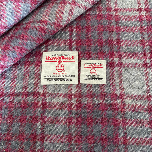 Pink & Grey Tartan Harris Tweed