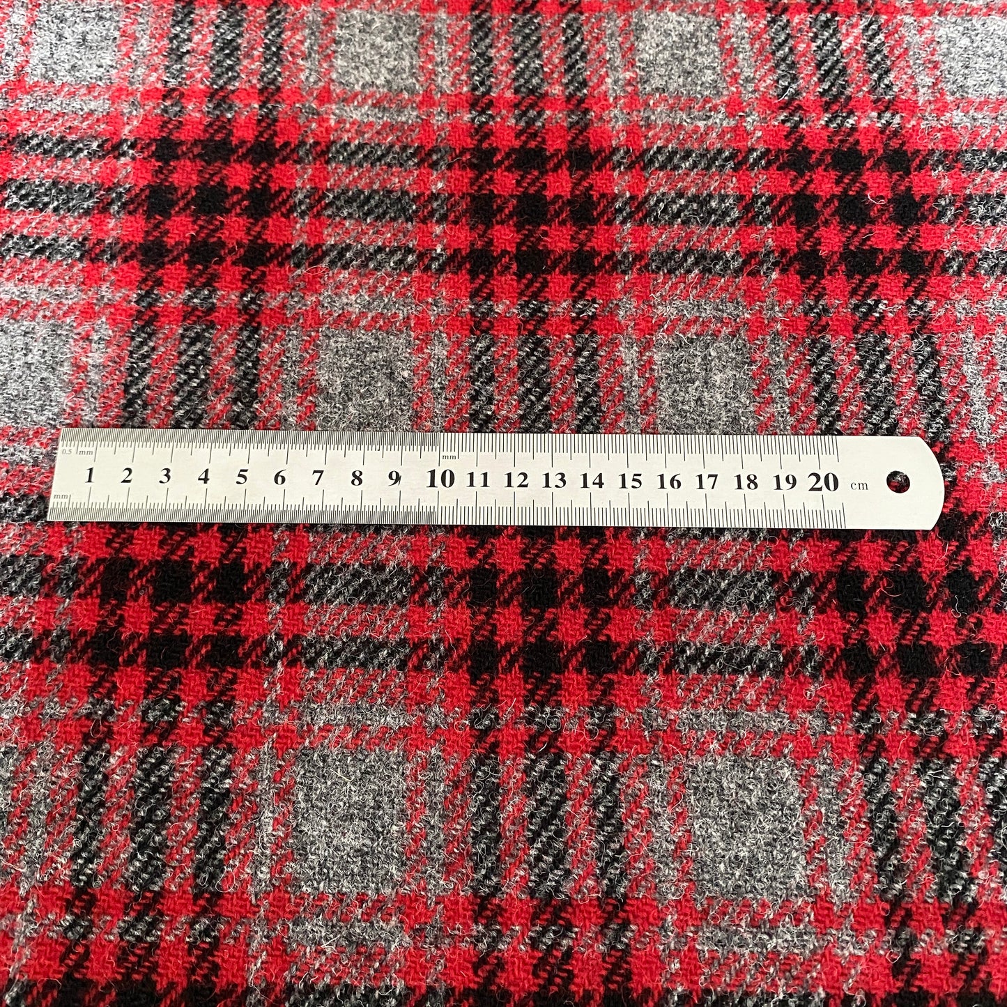 Red, Black & Grey Tartan Harris Tweed