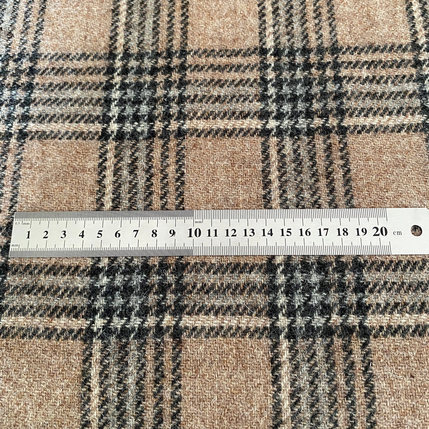 Pale Brown & Grey Tartan Harris Tweed