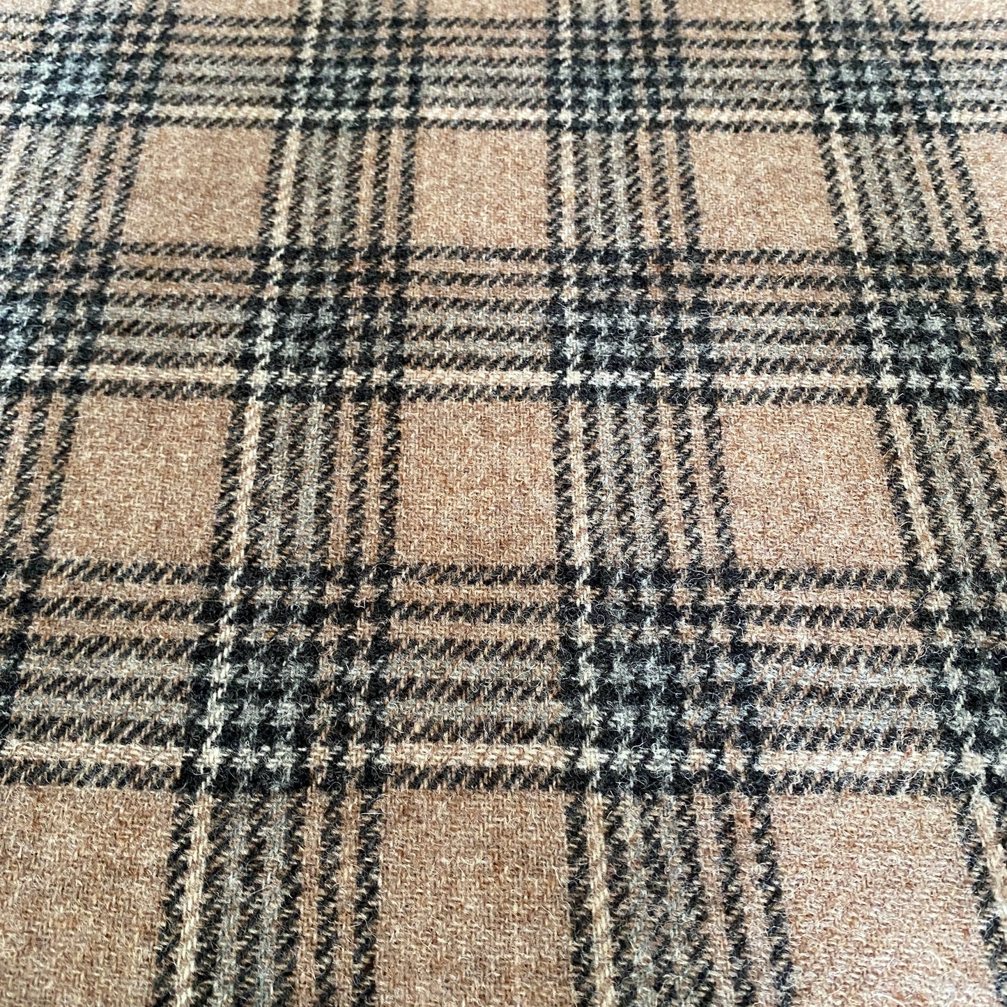 Pale Brown & Grey Tartan Harris Tweed