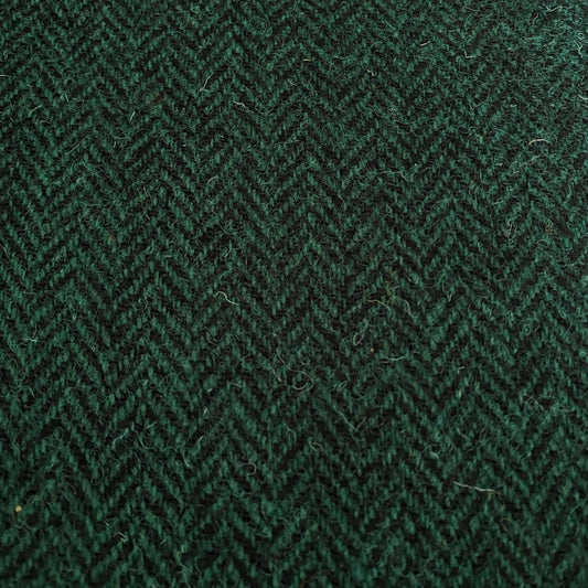 Bottle Green & Black Herringbone Harris Tweed