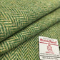 Lawn Green & Oatmeal/Yellow Herringbone Harris Tweed - BY THE METRE / HALF / QUARTER