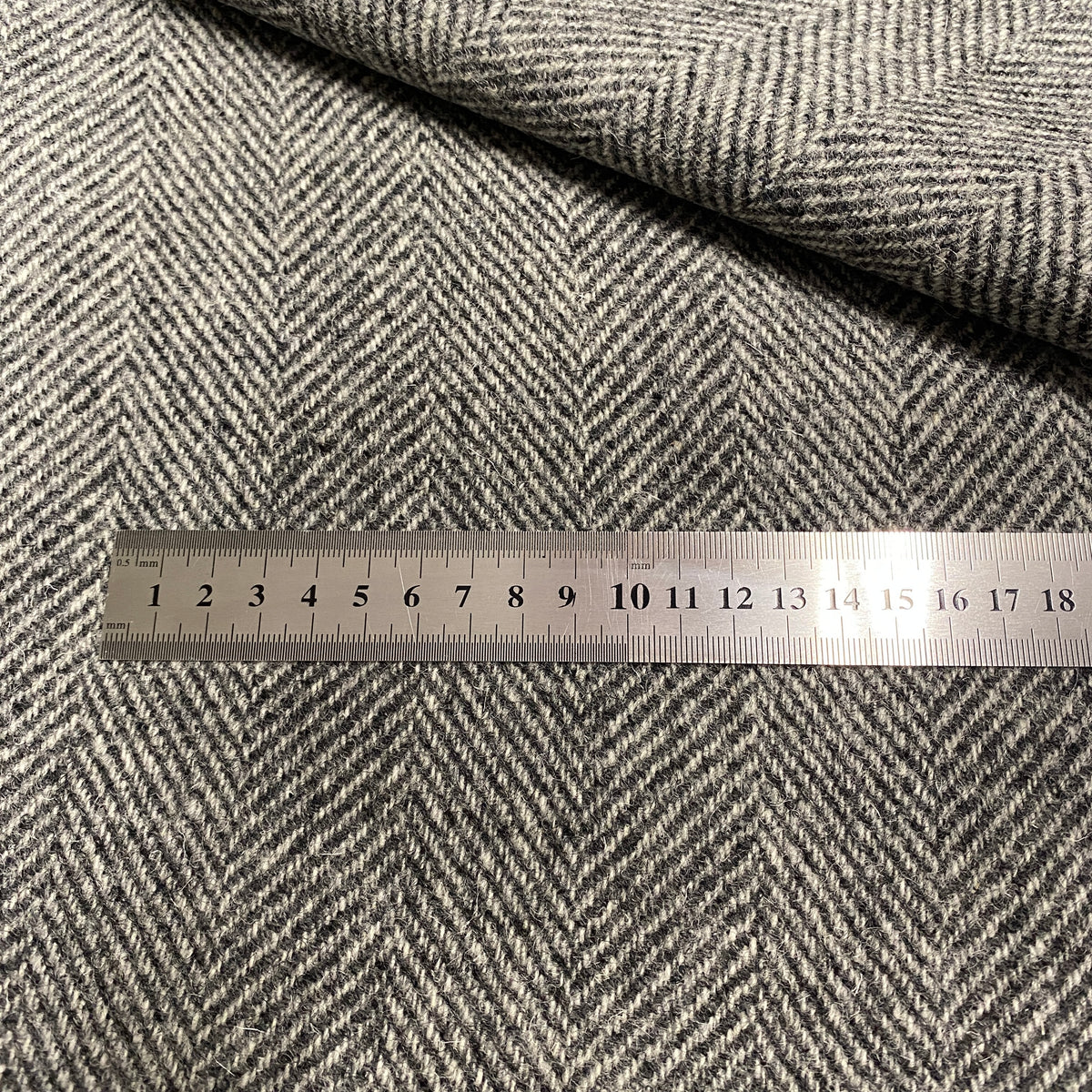 Light & Mid Grey Wide Herringbone Harris Tweed