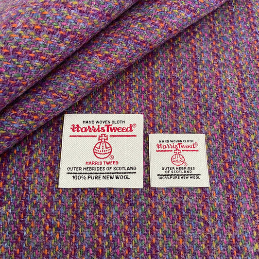 Purple Multi Stripe Harris Tweed - BY THE METRE