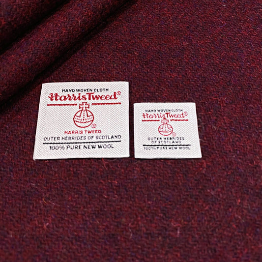 Wine Red Harris Tweed - BY THE METRE / HALF / QUARTER