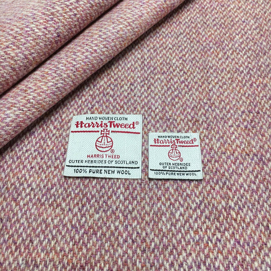 Blush Pink Barleycorn Weave Harris Tweed - BY THE METRE