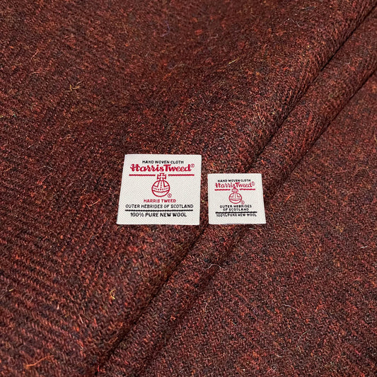 Dark Chestnut Wide Herringbone Harris Tweed