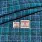 Dark Turquoise & Persian Blue Small Check with Aqua Overcheck Harris Tweed