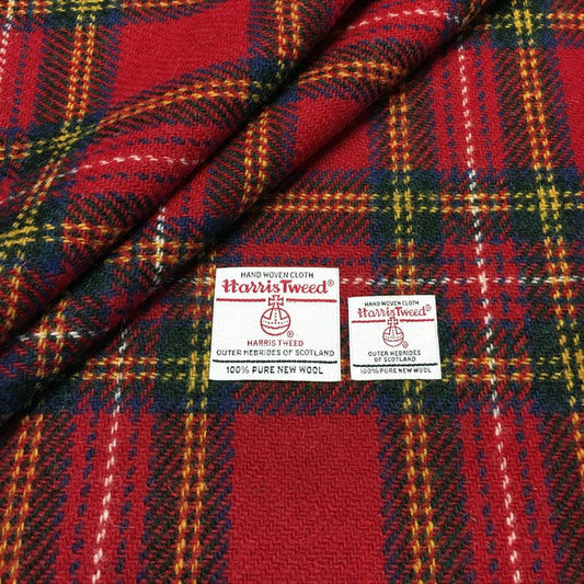 Royal Stewart Red Tartan Harris Tweed - BY THE METRE / HALF / QUARTER