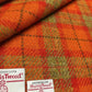 Orange & Mustard Yellow Tartan Check Harris Tweed - BY THE METRE / HALF / QUARTER