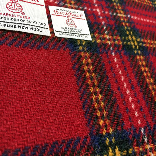 Royal Stewart Red Tartan Harris Tweed - BY THE METRE / HALF / QUARTER